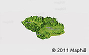 Satellite Panoramic Map of Baoting, cropped outside