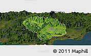 Satellite Panoramic Map of Baoting, darken