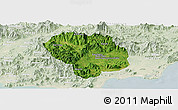 Satellite Panoramic Map of Baoting, lighten