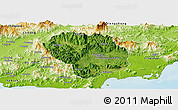 Satellite Panoramic Map of Baoting, physical outside