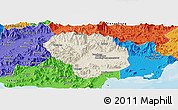 Shaded Relief Panoramic Map of Baoting, political outside