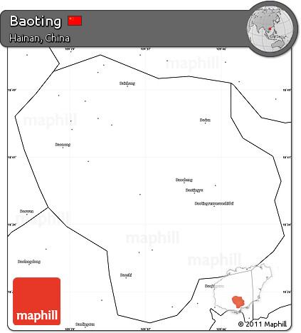 Blank Simple Map of Baoting