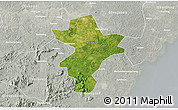 Satellite 3D Map of Ding An, lighten, semi-desaturated