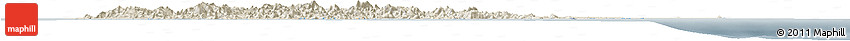 Shaded Relief Horizon Map of Hainan, semi-desaturated