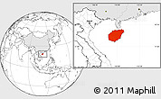 Blank Location Map of Hainan, highlighted country