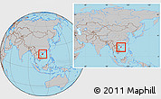 Gray Location Map of Hainan, within the entire country