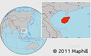 Gray Location Map of Hainan