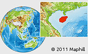 Physical Location Map of Hainan