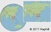 Savanna Style Location Map of Hainan, within the entire country