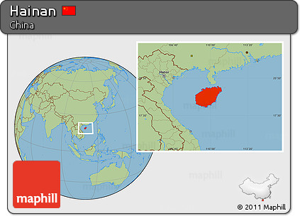 Savanna Style Location Map of Hainan