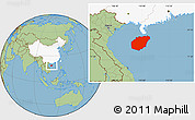 Savanna Style Location Map of Hainan, highlighted country