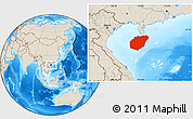 Shaded Relief Location Map of Hainan