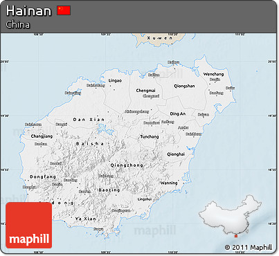 Classic Style Map of Hainan