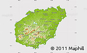 Physical Map of Hainan, cropped outside