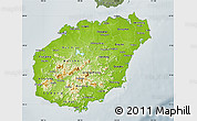 Physical Map of Hainan, semi-desaturated