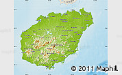 Physical Map of Hainan, shaded relief outside