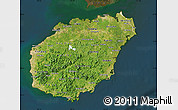 Satellite Map of Hainan, darken