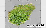 Satellite Map of Hainan, lighten, desaturated
