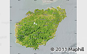 Satellite Map of Hainan, lighten, semi-desaturated