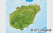 Satellite Map of Hainan, political shades outside