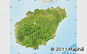 Satellite Map of Hainan, shaded relief outside
