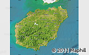 Satellite Map of Hainan, single color outside