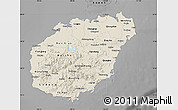 Shaded Relief Map of Hainan, darken, desaturated