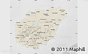 Shaded Relief Map of Hainan, lighten, desaturated