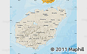 Shaded Relief Map of Hainan, political outside