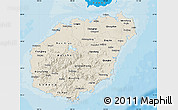Shaded Relief Map of Hainan, political shades outside