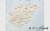 Shaded Relief Map of Hainan, semi-desaturated