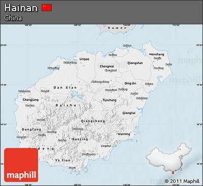 Silver Style Map of Hainan
