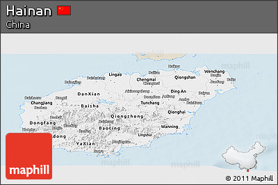 Classic Style Panoramic Map of Hainan