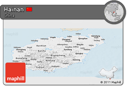 Classic Style Panoramic Map of Hainan