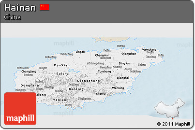 Classic Style Panoramic Map of Hainan