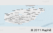 Gray Panoramic Map of Hainan, single color outside