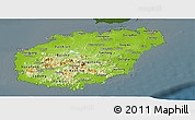 Physical Panoramic Map of Hainan, darken