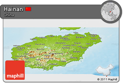 Physical Panoramic Map of Hainan