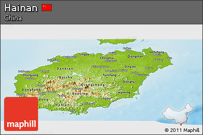 Physical Panoramic Map of Hainan