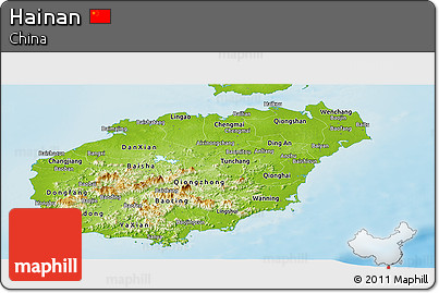 Physical Panoramic Map of Hainan