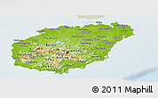 Physical Panoramic Map of Hainan, lighten