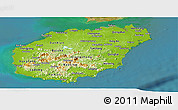 Physical Panoramic Map of Hainan, satellite outside