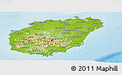 Physical Panoramic Map of Hainan, single color outside