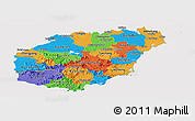 Political Panoramic Map of Hainan, cropped outside