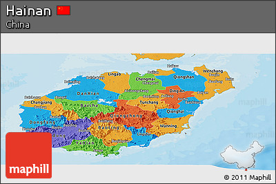 Political Panoramic Map of Hainan