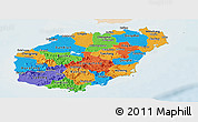 Political Panoramic Map of Hainan, lighten