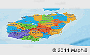 Political Panoramic Map of Hainan, political shades outside