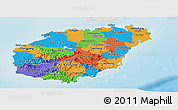 Political Panoramic Map of Hainan, shaded relief outside