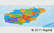 Political Panoramic Map of Hainan, single color outside