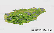 Satellite Panoramic Map of Hainan, cropped outside